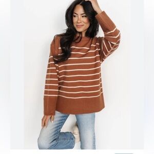 Tahari Size S stripe crew Pullover Sweater women’s NWT